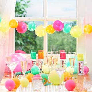 Neon-colored acrylic ball-chain