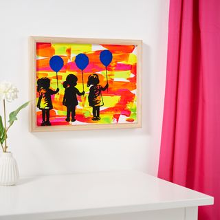 Acrylmalerei -Spachteltechnik mit Schablonen-Art